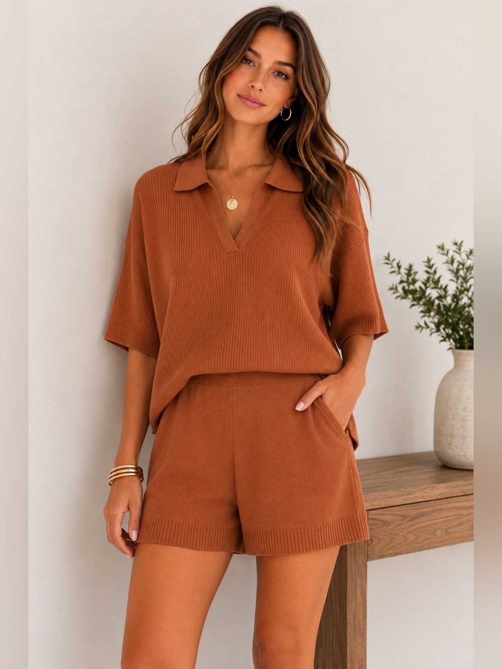 No Brand Two Piece Shorts and Sweater Set Size XL